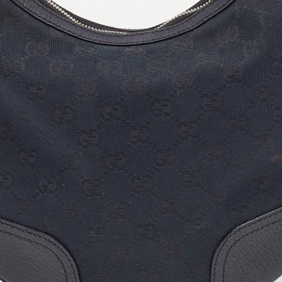 Authentic Gucci Black GG Canvas and Leather Small Princy Hobo - Picture 8 of 13